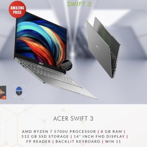 Acer Swift 3 2022 Ryzen 7 5700U 8GB RAM 512GB SSD AMD Radeon Graphics 14″ FHD Display